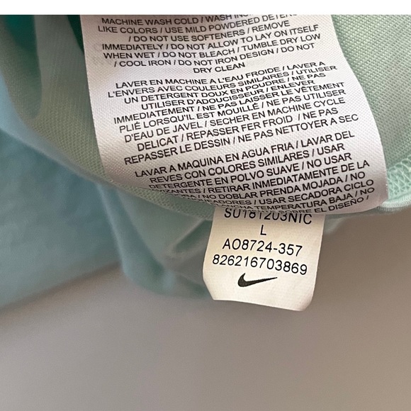 Nike Women’s Sleeveless Athletic Cut Sea Green Dri-Fit Tank Size Large - Picture 5 of 6